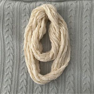 RUBBISH ACCESSORIES SOFT OPEN WEAVE INFINITY SCARF IN CREAM COLOR